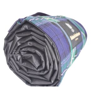 The Kinloch Anderson Picnic Rug in the Scottish Rugby Tartan with wax waterproof backing