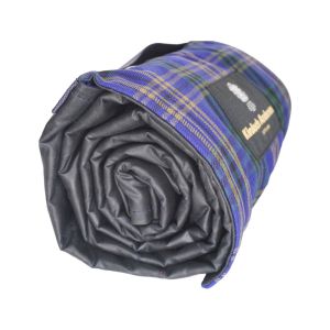 The Kinloch Anderson Picnic Rug in the St Andrews University Tartan with wax waterproof backing