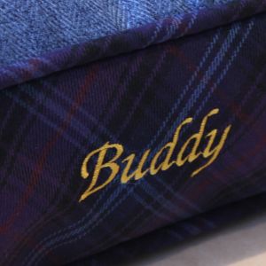 Large Dog Bed in Washable Tartan and Tweed - Made to Order