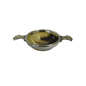 Quaich in Horn and Pewter Medium - 10cms (4") 