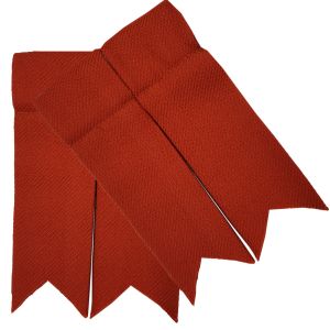 Ancient Red Garter Flashes to tone with kilt
