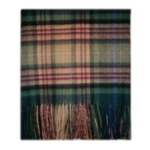 Cashmere throw blanket in Kinloch Anderson 150th Anniversary Sundial Tartan