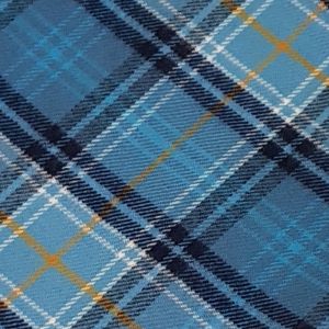 Lambswool throw blanket in Kinloch Anderson Blue Loch Tartan