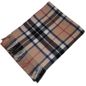Lambswool throw in Thomson Camel Tartan