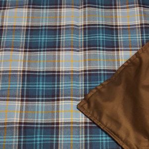 The Kinloch Anderson Picnic Rug - Blue Loch Tartan & Wax Waterproof Back