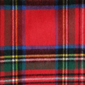 Ripple Cashmere throw blanket in Royal Stewart Tartan