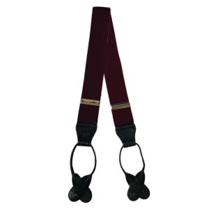Rolled Leather End Braces - burgundy
