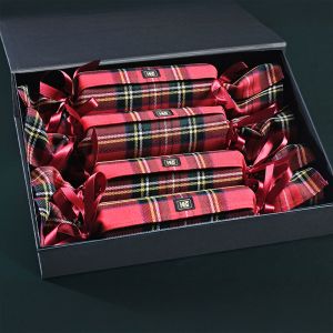 Box of Christmas Crackers in Royal Stewart Tartan