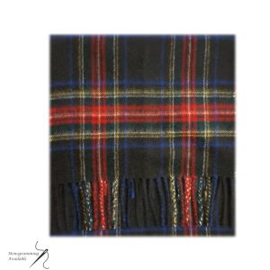 Cashmere Scarf in Stewart Black Tartan