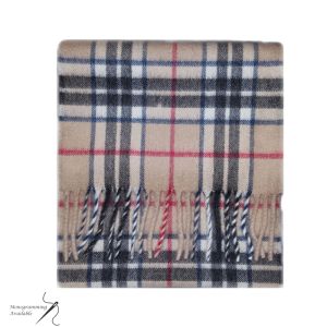Cashmere Scarf in Camel Thomson Tartan
