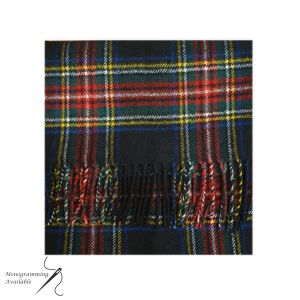 Lambswool Scarf in Stewart Black Tartan