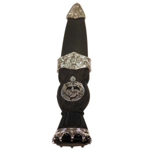 Celtic Design Clan Sgian Dubh in Pewter Finish with Stone