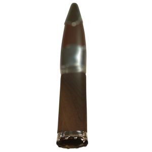 Brown Rosewood Handle and Leather Bound Sgian Dubh with Sterling Silver Mounts and Smoky Quartz Stone