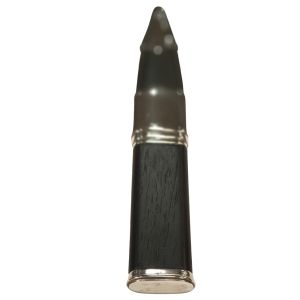 Black Rosewood Handle and Leather Bound Sgian Dubh with Sterling Silver Mounts and Plain Top