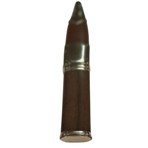  Brown Rosewood Handle and Leather Bound Sgian Dubh with Sterling Silver Mounts and Plain Top