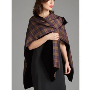 Serape in Tartan Dupion Silk and Velvet