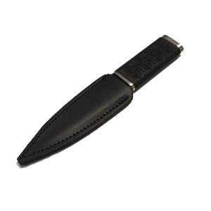 Black Celtic Circle Sgian Dubh with black leather sheath