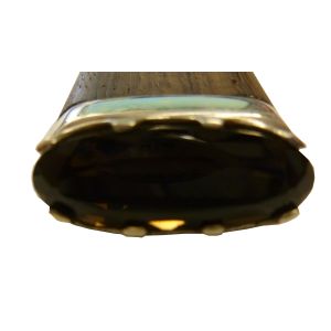 Hallmarked Sterling Silver Sgian Dubh with Brown Rosewood handle and Leather Bound