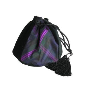 Silk and Velvet Evening Bag in Baird Tartan Silk