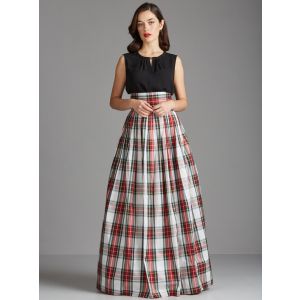 Evening skirt in softly gathered 100% pure silk tartan special order
