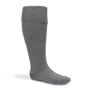 Light Grey Kilt Hose with Basket Weave Top