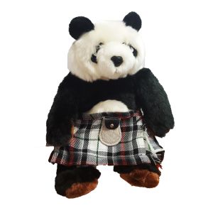 Soft Toy Panda with Tartan Kilt