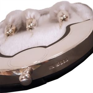 Sterling Silver Mounted and Cast Grey Seal Sporran with three cone tassels Hamilton and Inches