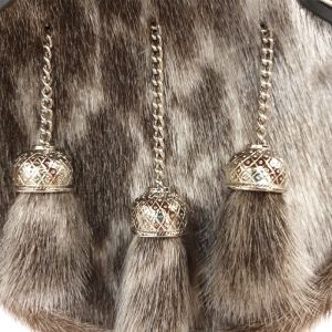 Seal Skin Clan Crest Dress Sporran with Antique Finish Cantle