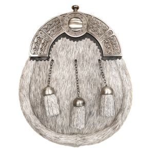 Pony Skin Dress Sporran with Celtic Design Cantle in Antique Finish