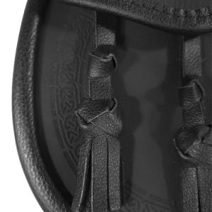 Leather Day Wear Sporran, with Laser Etched Celtic Design on Pouch in Black