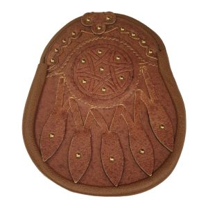 Leather Day Wear Sporran with Studded Targe in Tan