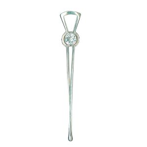 Cubic Zirconia Stone Kilt Pin in Sterling Silver