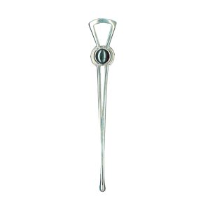 Hematite Stone Kilt Pin in Sterling Silver