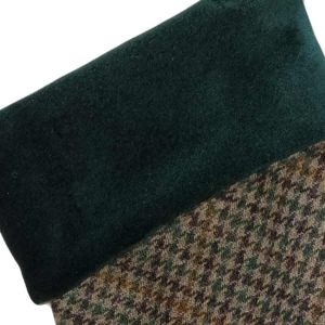 Christmas Stocking in Green Check Tweed