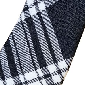 Menzies Black and White Tartan Tie in Pure New Wool
