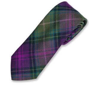KINLOCH ANDERSON HEATHER TARTAN  Slim Wool TIE