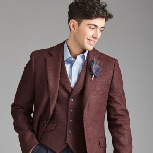 The Kinloch Anderson Anderson Lapel Waistcoat in Pheasant Tweed