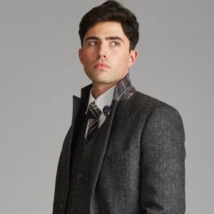 The Kinloch Anderson 1868 Cairngorm Highland Waistcoat in Charcoal Grey Tweed