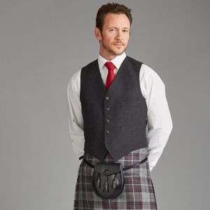 Kinloch Anderson Charcoal Grey Tweed Day Waistcoat