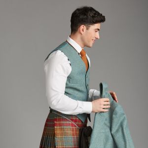 Kinloch Anderson Lovat Blue Tweed Day Waistcoat