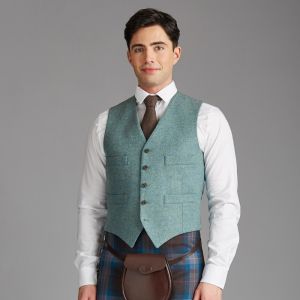 Kinloch Anderson Lovat Blue Tweed Day Waistcoat