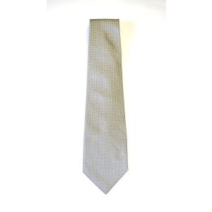 Wedding Tie in Pure Silk Silver Grey Open Basket Weave design