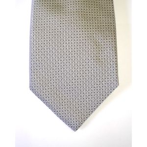Wedding Tie in Pure Silk Silver Grey Open Basket Weave design