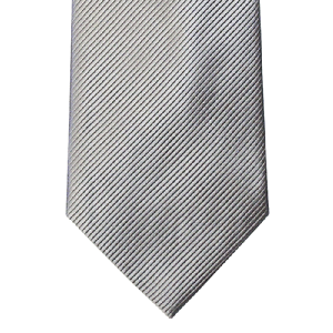 Wedding Tie in Pure Silk Silver Grey in Pinstripe design