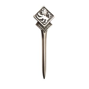 Lion Embossed Kilt Pin in Matt Pewter