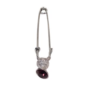 Thistle Kilt Pin with Emerald Effect Stone in Antique Pewter Finish