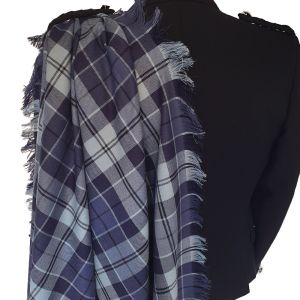 Fly Plaid with plain fringe - Strathclyde Ancient Blue