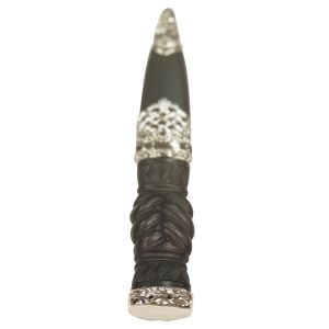Plaited Handle and Latticed Sterling Silver Sgian Dubh with Flat Top - Reduced to Clear