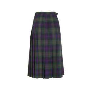 Classic Kilted Skirt in Kinloch Anderson Heather Tartan - Below the Knee Length