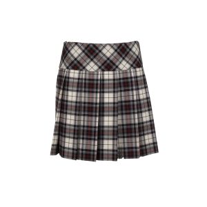 Hipster Pleated Skirt in Panda Tartan - Mini Length